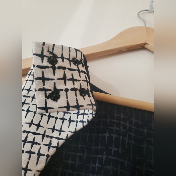 Zara Bodycon Navy White Printed Dress Size XS - Picture 5 of 10